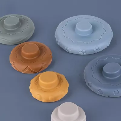 Klocki sensoryczne gumowe Montessori 13 el. – miękka wieża i piramida 3w1 | Gryzaki, nauka kolorów i rozwój zmysłów dla niemowlą