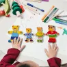 Drewniana układanka Misie 74 el. – edukacyjna zabawka z sorterem emocji i ubrań
