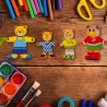 Drewniana układanka Misie 74 el. – edukacyjna zabawka z sorterem emocji i ubrań