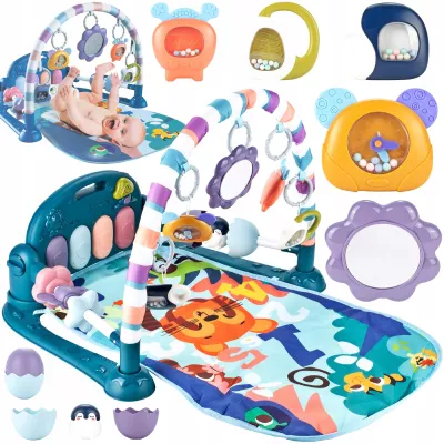 Mata edukacyjna z pianinkiem i grzechotkami dla niemowląt – interaktywna zabawa, muzyka i rozwój zmysłów od pierwszych dni życia