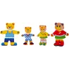 Drewniana układanka Misie 74 el. – edukacyjna zabawka z sorterem emocji i ubrań