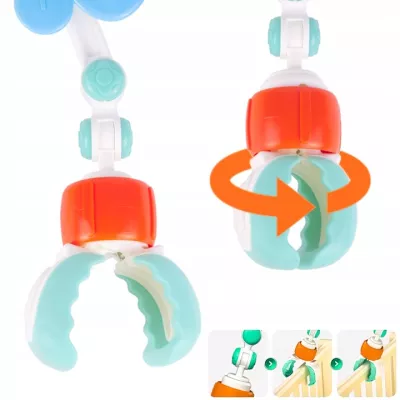 Pałąk z zabawkami do łóżeczka i wózka – kolorowe grzechotki i zwierzątka dla niemowląt | Rozwój zmysłów i zabawa od pierwszych d