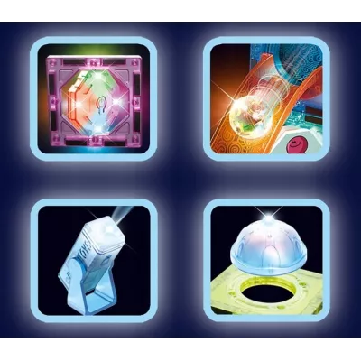 Klocki magnetyczne świecące tor kulkowy 75 elementów – edukacyjny zestaw z LED, kulkami i efektami świetlnymi dla dzieci