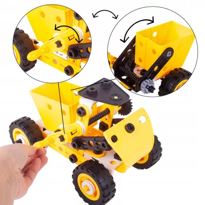 Klocki konstrukcyjne 8w1 pojazdy edukacyjne zestaw 100 elementów z walizką i narzędziami – kreatywna zabawa i nauka dla dzieci