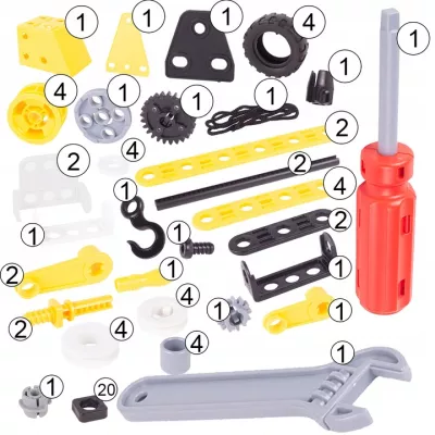 Klocki konstrukcyjne 8w1 pojazdy edukacyjne zestaw 100 elementów z walizką i narzędziami – kreatywna zabawa i nauka dla dzieci