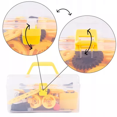 Klocki konstrukcyjne 8w1 pojazdy edukacyjne zestaw 100 elementów z walizką i narzędziami – kreatywna zabawa i nauka dla dzieci