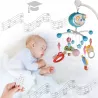 Karuzelka do łóżeczka z projektorem i pozytywką – obrotowa 360° pilot timer i melodie