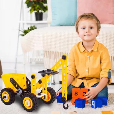 Klocki konstrukcyjne 8w1 pojazdy edukacyjne zestaw 100 elementów z walizką i narzędziami – kreatywna zabawa i nauka dla dzieci