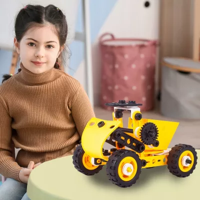 Klocki konstrukcyjne 8w1 pojazdy edukacyjne zestaw 100 elementów z walizką i narzędziami – kreatywna zabawa i nauka dla dzieci