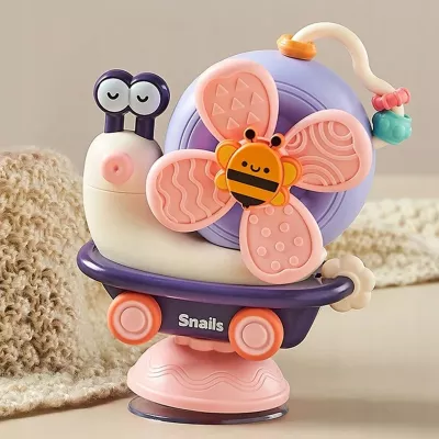 Spinner sensoryczny ślimak z przyssawką – do kąpieli, krzesełka i podłogi | Zabawka edukacyjna rozwijająca zmysły i motorykę