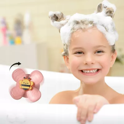 Spinner sensoryczny ślimak z przyssawką – do kąpieli, krzesełka i podłogi | Zabawka edukacyjna rozwijająca zmysły i motorykę