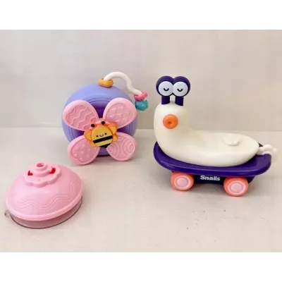 Spinner sensoryczny ślimak z przyssawką – do kąpieli, krzesełka i podłogi | Zabawka edukacyjna rozwijająca zmysły i motorykę