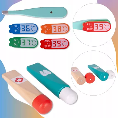 Drewniany zestaw lekarza i dentysty 2w1 dla dzieci z króliczkiem – zabawka edukacyjna w walizce, która uczy empatii