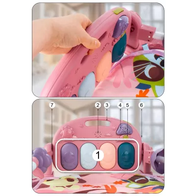 Mata edukacyjna z pianinkiem i grzechotkami dla niemowląt – interaktywna zabawa, muzyka i rozwój zmysłów od pierwszych dni życia