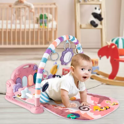 Mata edukacyjna z pianinkiem i grzechotkami dla niemowląt – interaktywna zabawa, muzyka i rozwój zmysłów od pierwszych dni życia