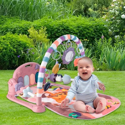 Mata edukacyjna z pianinkiem i grzechotkami dla niemowląt – interaktywna zabawa, muzyka i rozwój zmysłów od pierwszych dni życia