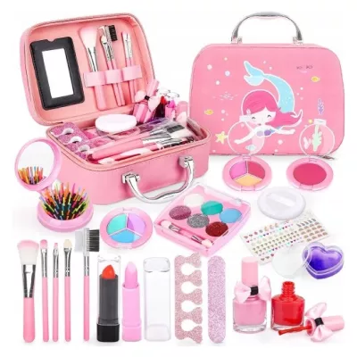 Kuferek kosmetyków Mała Syrenka – zestaw makijażowy dla dzieci | Bezpieczna zabawa, kreatywność i prezent dla dziewczynki