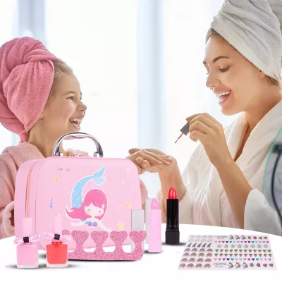 Kuferek kosmetyków Mała Syrenka – zestaw makijażowy dla dzieci | Bezpieczna zabawa, kreatywność i prezent dla dziewczynki