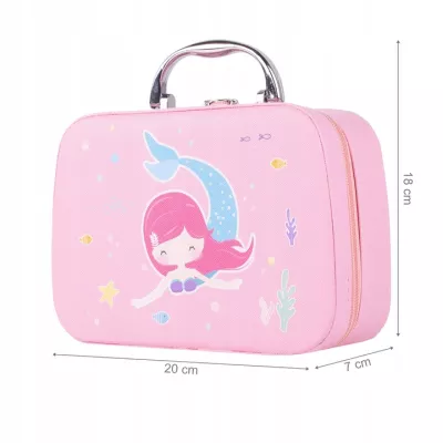 Kuferek kosmetyków Mała Syrenka – zestaw makijażowy dla dzieci | Bezpieczna zabawa, kreatywność i prezent dla dziewczynki