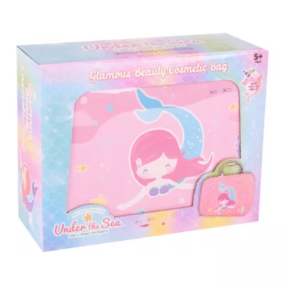 Kuferek kosmetyków Mała Syrenka – zestaw makijażowy dla dzieci | Bezpieczna zabawa, kreatywność i prezent dla dziewczynki