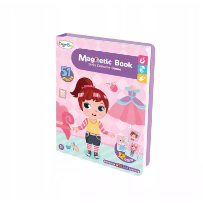 Ubieranka magnetyczna dla dziewczynek – kreatywne puzzle i książeczka 51 magnesów | Zabawa, edukacja i rozwój wyobraźni
