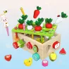 Układanka Montessori Wózek Małego Ogrodnika – zabawa edukacyjna 5w1 dla dzieci