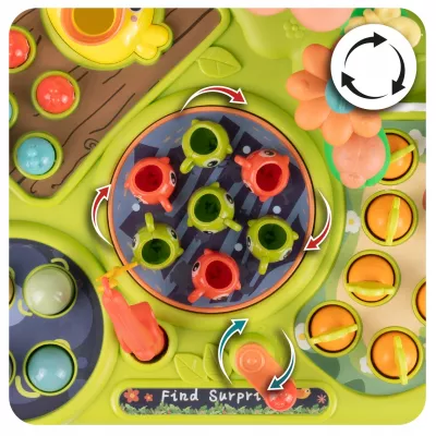 Stolik Edukacyjny Montessori 4w1 – Interaktywny Zestaw z Młoteczkiem i Wędką | Nauka, Motoryka i Zabawa dla Dzieci