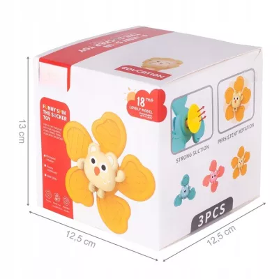 Zestaw Grzechotek z Przyssawką – Spinnery Sensoryczne i Gryzaczki dla Niemowląt | Montessori Zabawa i Rozwój Zmysłów