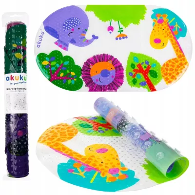 Mata antypoślizgowa do kąpieli dla dzieci akuku - bezpieczna i kolorowa