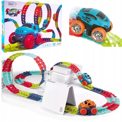 Magiczny Tor Wyścigowy 291 el. – Elastyczny, Świecący w Ciemności Zestaw Konstrukcyjny z LED