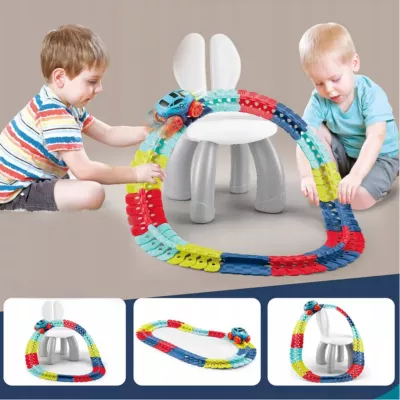 Magiczny Tor Wyścigowy 291 el. – Elastyczny, Świecący w Ciemności Zestaw Konstrukcyjny z LED