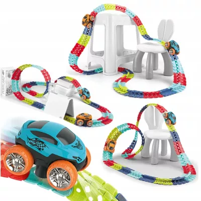 Magiczny Tor Wyścigowy 291 el. – Elastyczny, Świecący w Ciemności Zestaw Konstrukcyjny z LED