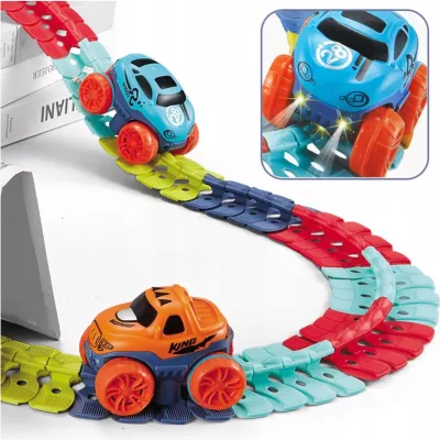 Magiczny Tor Wyścigowy 291 el. – Elastyczny, Świecący w Ciemności Zestaw Konstrukcyjny z LED