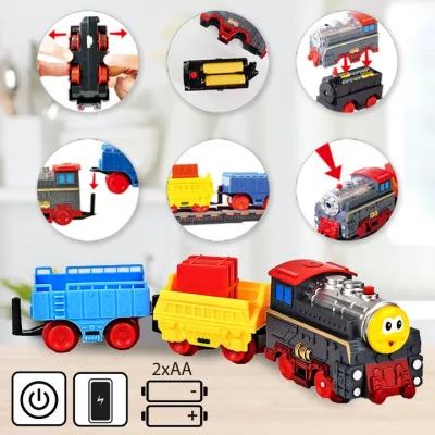 Kolejka Elektryczna 192 Elementy – Dwupoziomowy Tor 700 cm z LED, Dźwiękami i Auta | Kreatywna Zabawa dla Dzieci 3+