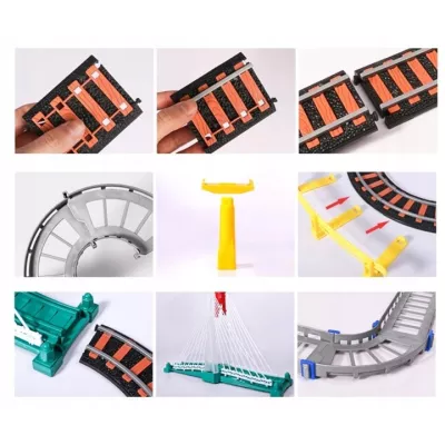 Kolejka Elektryczna 192 Elementy – Dwupoziomowy Tor 700 cm z LED, Dźwiękami i Auta | Kreatywna Zabawa dla Dzieci 3+