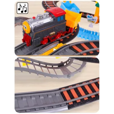 Kolejka Elektryczna 192 Elementy – Dwupoziomowy Tor 700 cm z LED, Dźwiękami i Auta | Kreatywna Zabawa dla Dzieci 3+