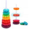 Zakręcona Piramidka Sensoryczna – Tęczowa Układanka Montessori 6 Krążków | Rozwój Sensoryczny i Motoryczny