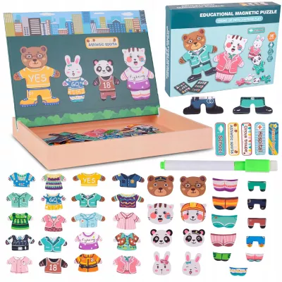 Edukacyjne Puzzle Magnetyczne „Rodzinka” – Kreatywna Zabawa i Nauka dla Dzieci 3+