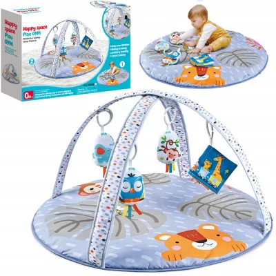 Bawełniana Mata Aktywności 2w1 dla Niemowląt – Do Raczkowania, Siedzenia i Zabawy Sensorycznej