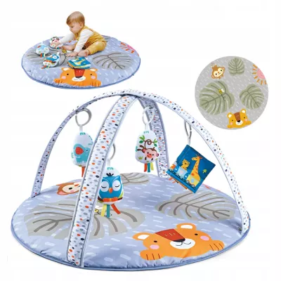 Bawełniana Mata Aktywności 2w1 dla Niemowląt – Do Raczkowania, Siedzenia i Zabawy Sensorycznej