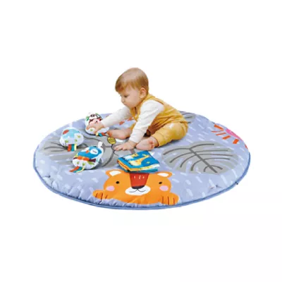 Bawełniana Mata Aktywności 2w1 dla Niemowląt – Do Raczkowania, Siedzenia i Zabawy Sensorycznej