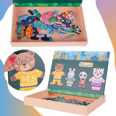 Edukacyjne Puzzle Magnetyczne „Rodzinka” – Kreatywna Zabawa i Nauka dla Dzieci 3+