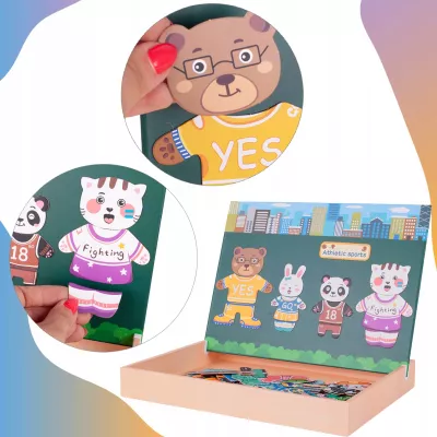 Edukacyjne Puzzle Magnetyczne „Rodzinka” – Kreatywna Zabawa i Nauka dla Dzieci 3+