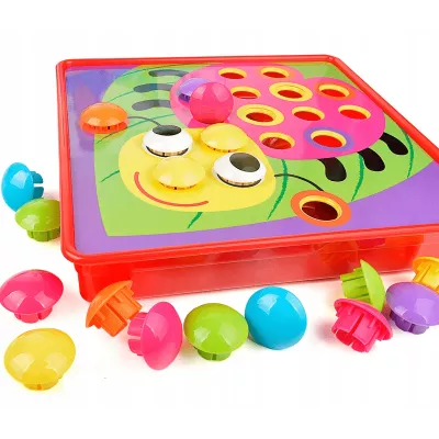 Układanka guzikowa Montessori – edukacyjna mozaika dla dzieci rozwijająca motorykę, kreatywność i koncentrację