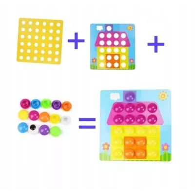 Układanka guzikowa Montessori – edukacyjna mozaika dla dzieci rozwijająca motorykę, kreatywność i koncentrację