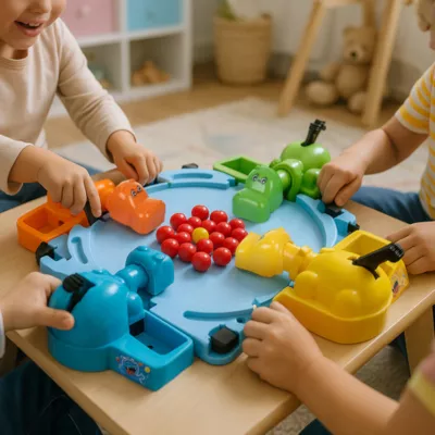 Głodne Hipcie – szybka gra zręcznościowa dla dzieci i rodziny | Rozwija refleks, koordynację i zapewnia emocjonującą zabawę