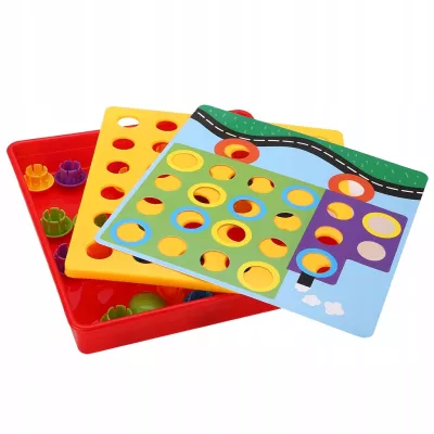 Układanka guzikowa Montessori – edukacyjna mozaika dla dzieci rozwijająca motorykę, kreatywność i koncentrację