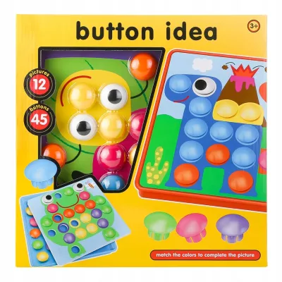 Układanka guzikowa Montessori – edukacyjna mozaika dla dzieci rozwijająca motorykę, kreatywność i koncentrację