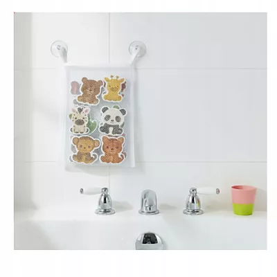 Piankowe zwierzątka do wanny – 12 kolorowych zwierzątek z organizerem | Zabawa edukacyjna, sensoryczna i higieniczna dla dzieci