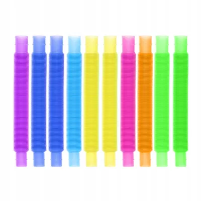 Rurki sensoryczne POP 10 szt. ✅ kreatywna zabawa, rozwój motoryki i relaks dla dzieci i dorosłych